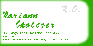 mariann opolczer business card